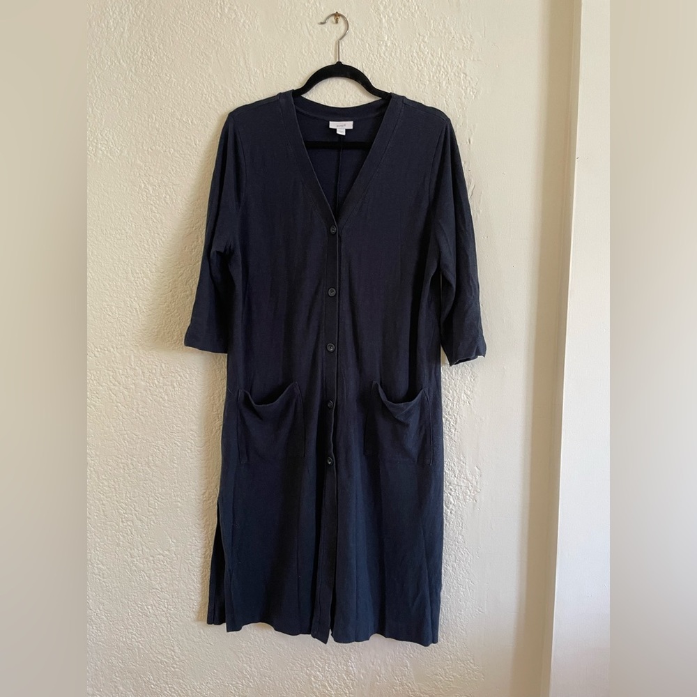 J. Jill Long Cardigan Hemp/Organic Cotton 3/4 Sleeve
